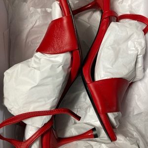 Tibi Golly Sandals in Red